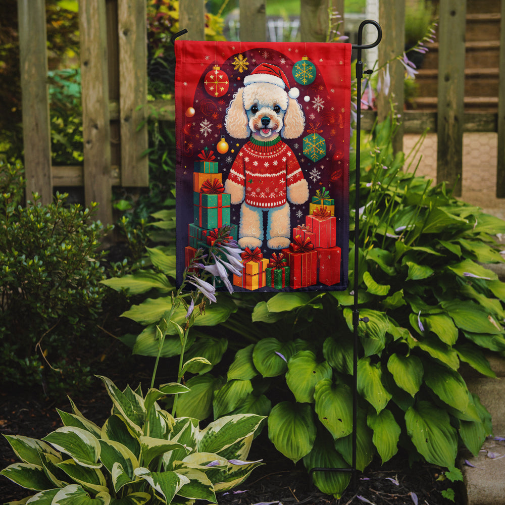 Poodle Holiday Christmas Garden Flag