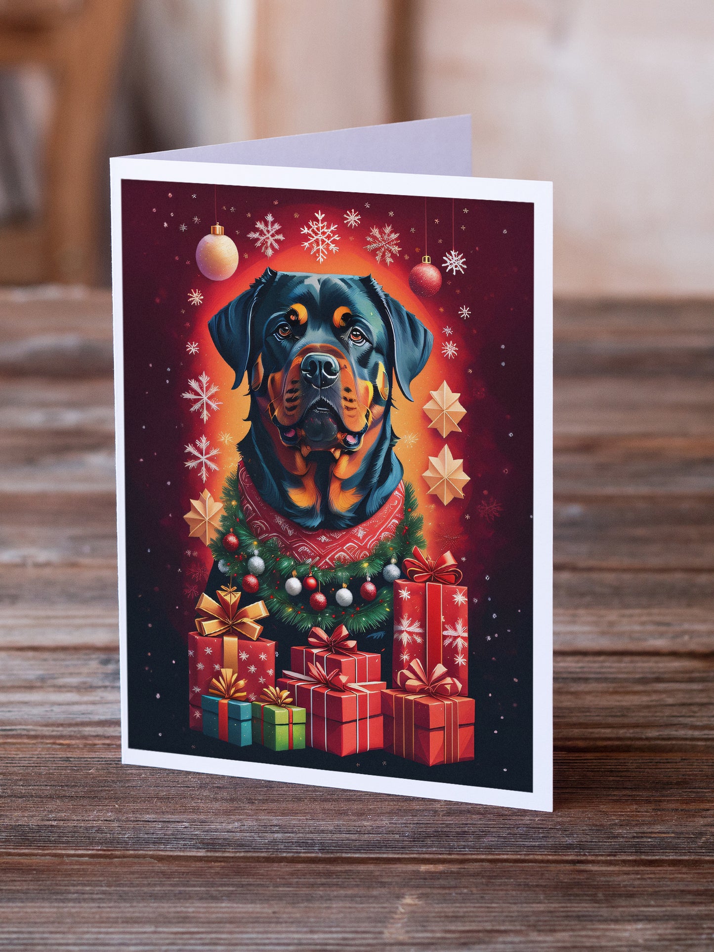 Rottweiler Holiday Christmas Greeting Cards Pack of 8