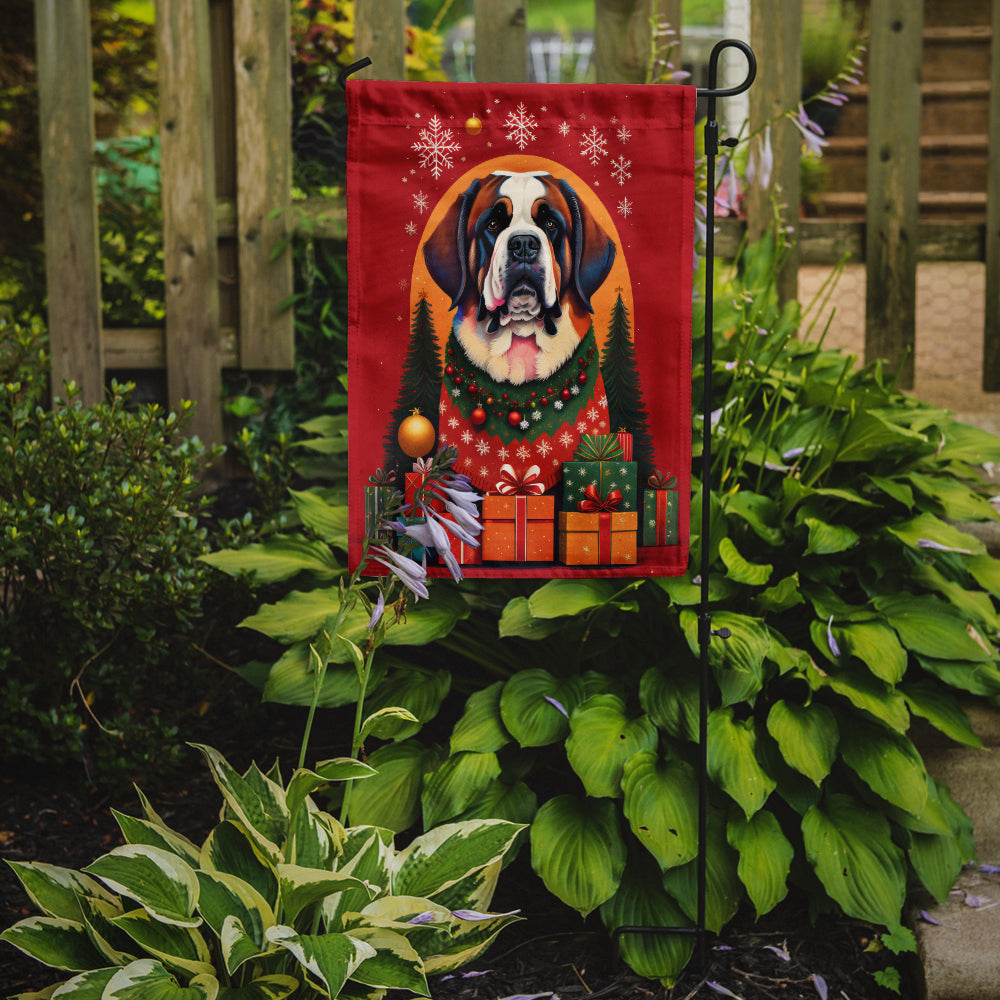 Saint Bernard Holiday Christmas Garden Flag