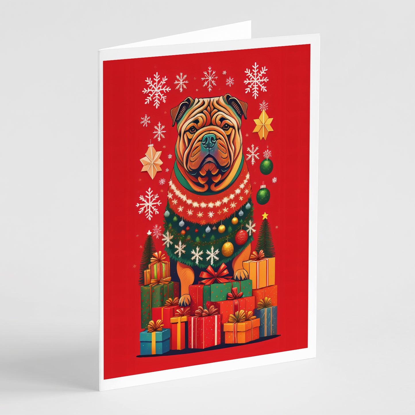 Buy this Shar Pei Holiday Christmas Greeting Cards Pack of 8