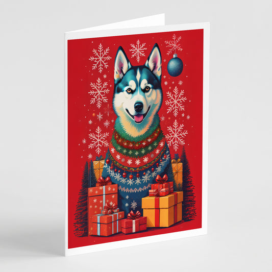 Buy this Siberian Husky Holiday Christmas Greeting Cards Pack of 8