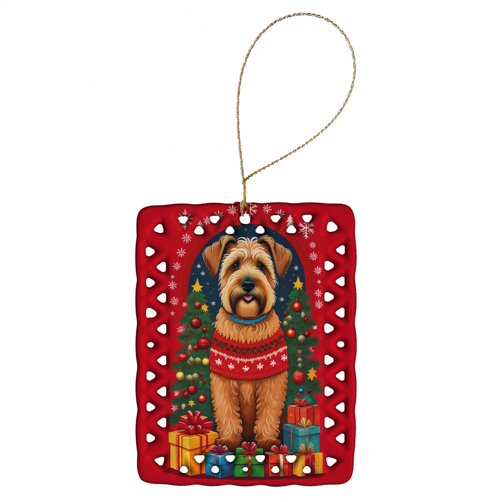 Buy this Wheaten Terrier Holiday Christmas Porcelain Ornament