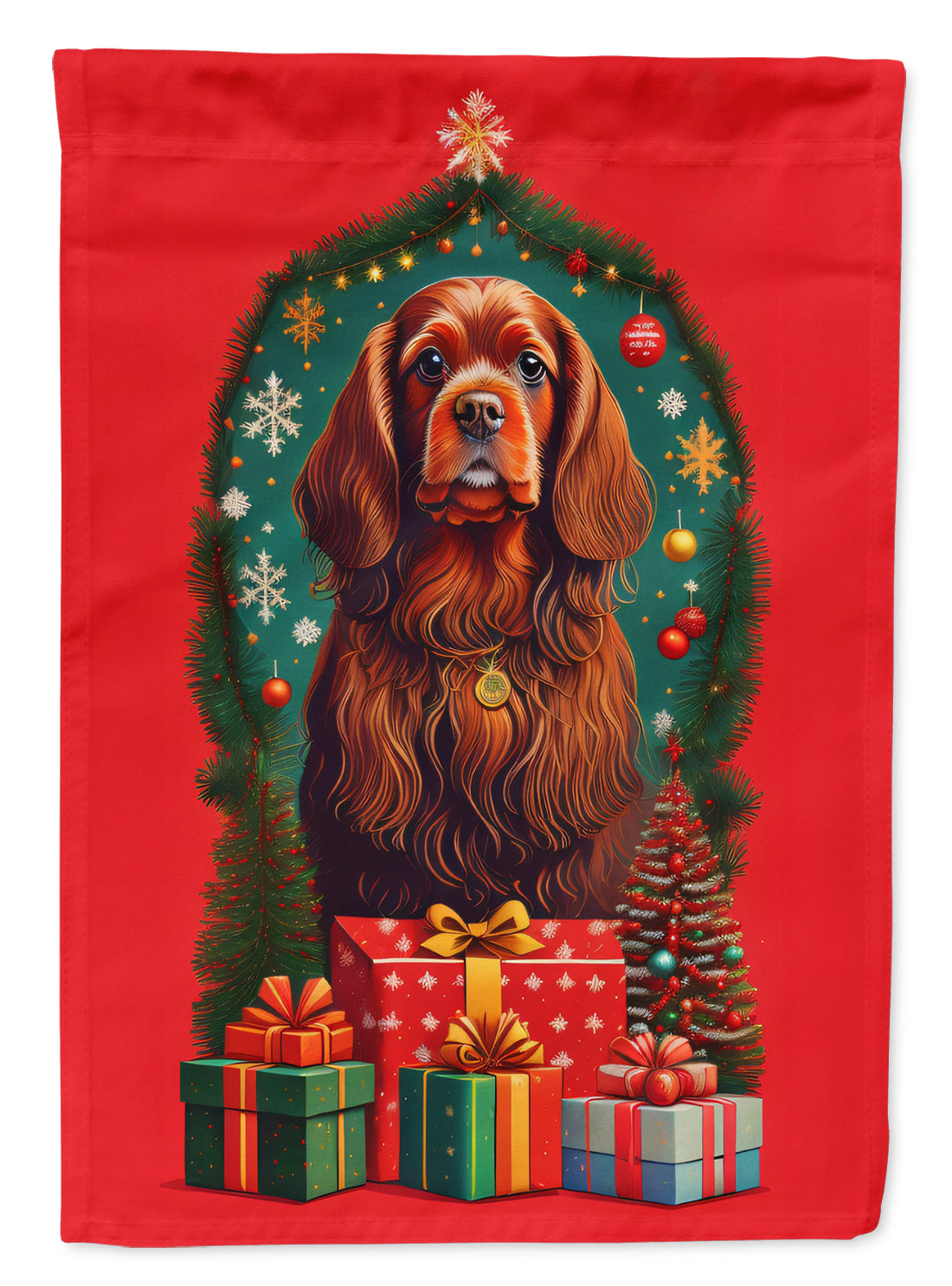 Buy this Sussex Spaniel Holiday Christmas Garden Flag