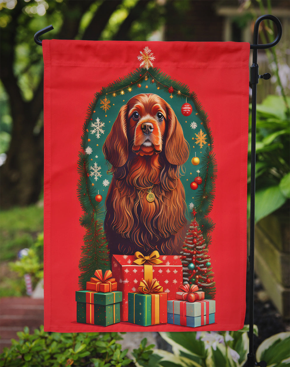 Sussex Spaniel Holiday Christmas Garden Flag