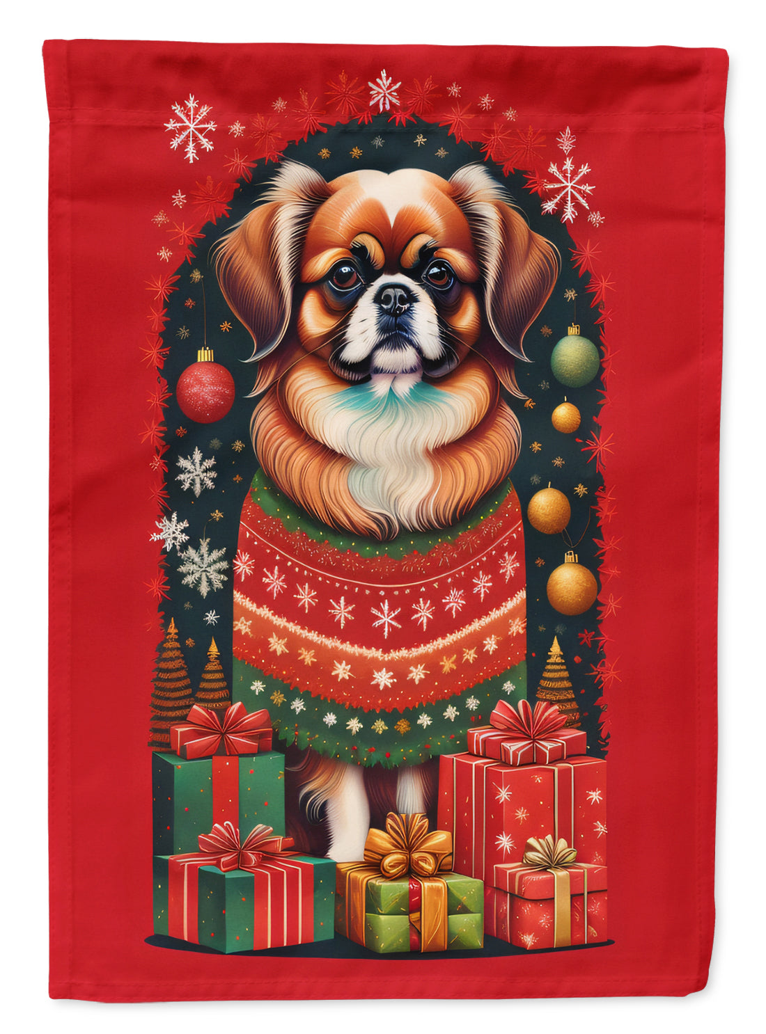 Buy this Tibetan Spaniel Holiday Christmas Garden Flag