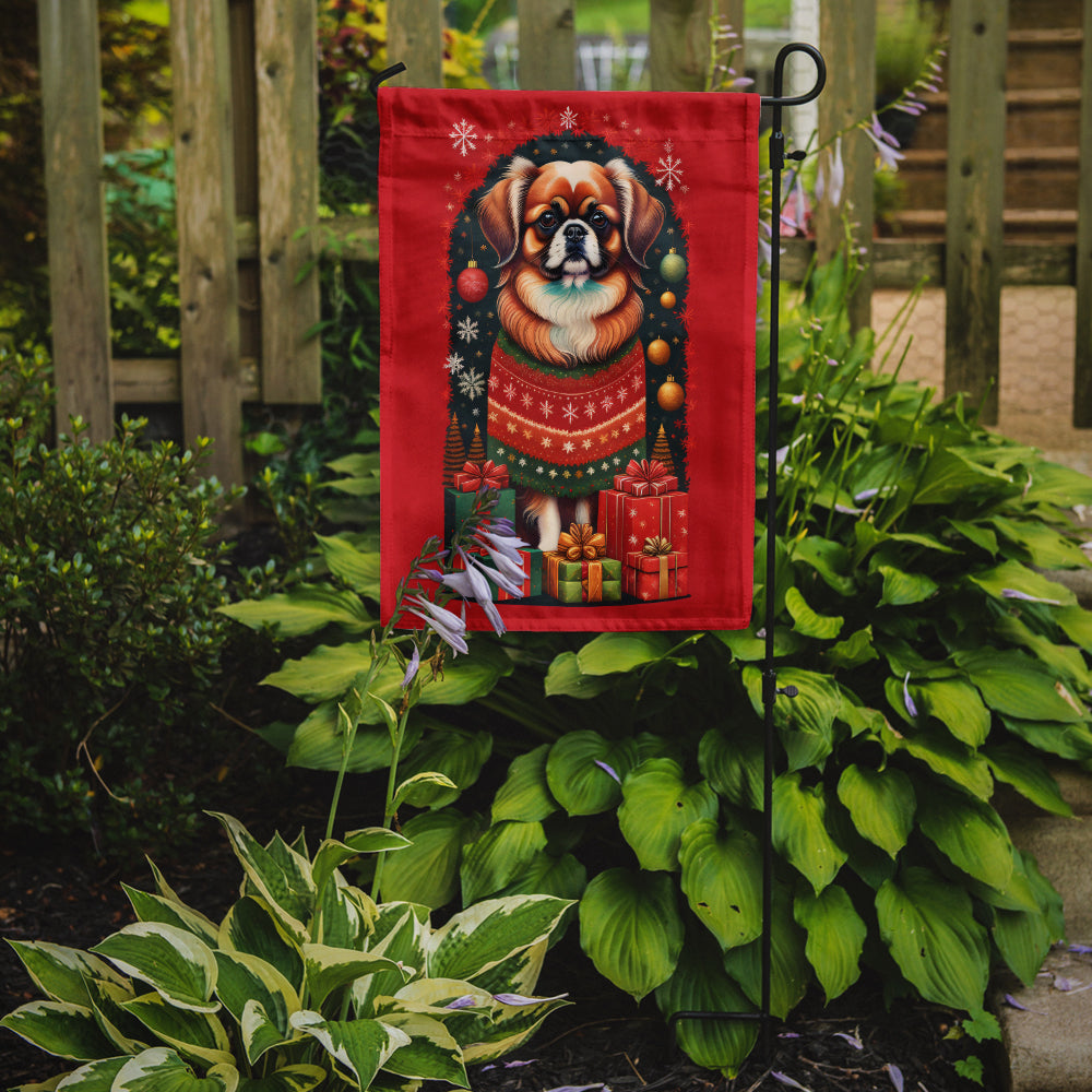 Tibetan Spaniel Holiday Christmas Garden Flag