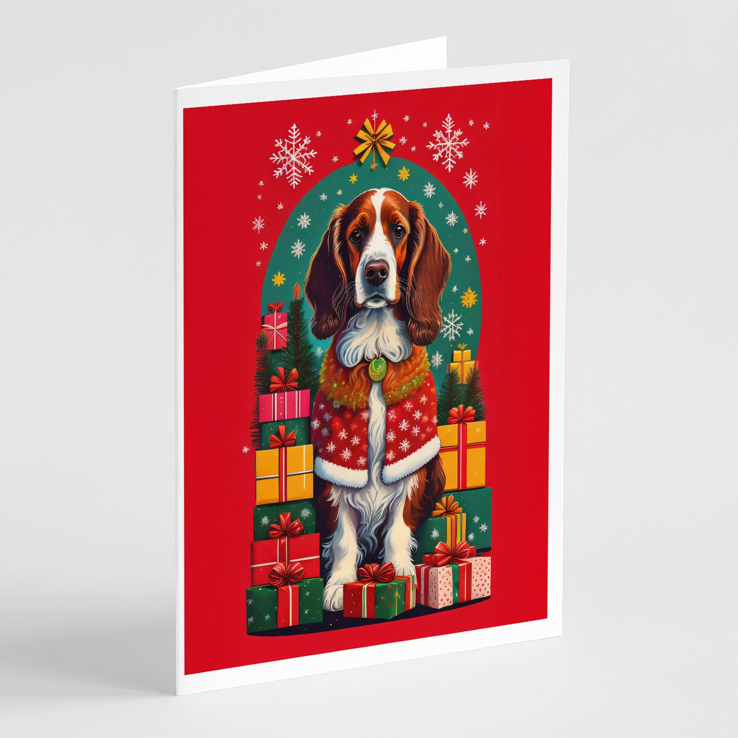 Buy this Welsh Springer Spaniel Holiday Christmas Greeting Cards Pack of 8