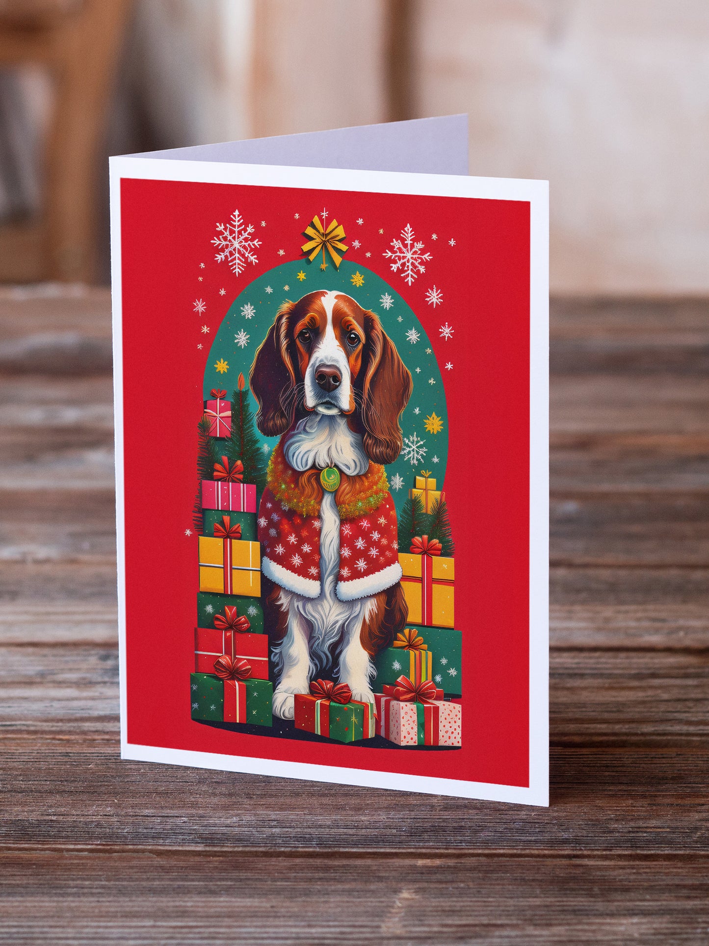 Welsh Springer Spaniel Holiday Christmas Greeting Cards Pack of 8