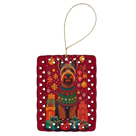 Buy this Welsh Terrier Holiday Christmas Porcelain Ornament