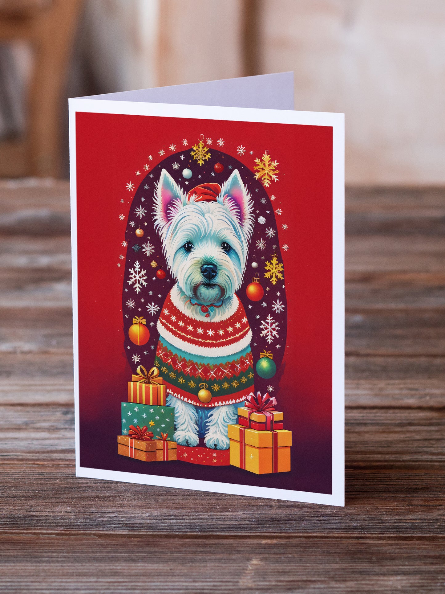 Westie Holiday Christmas Greeting Cards Pack of 8