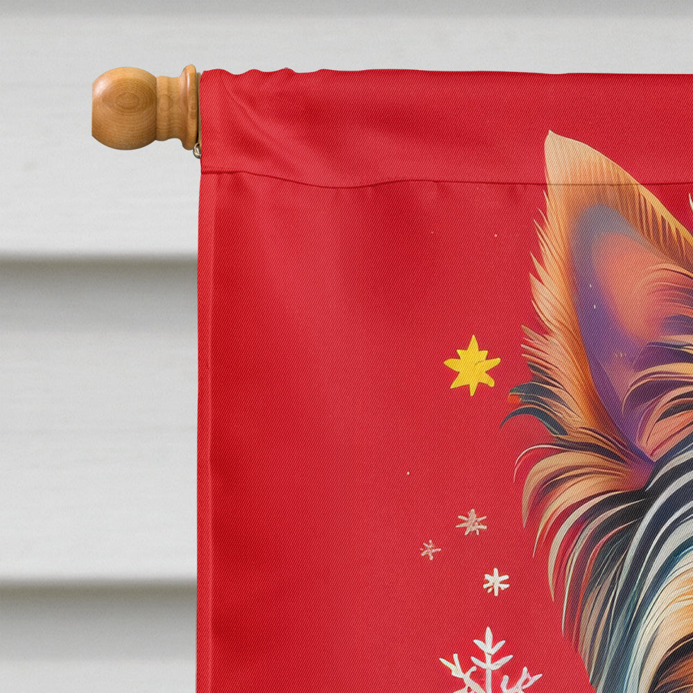 Yorkshire Terrier  Holiday Christmas House Flag