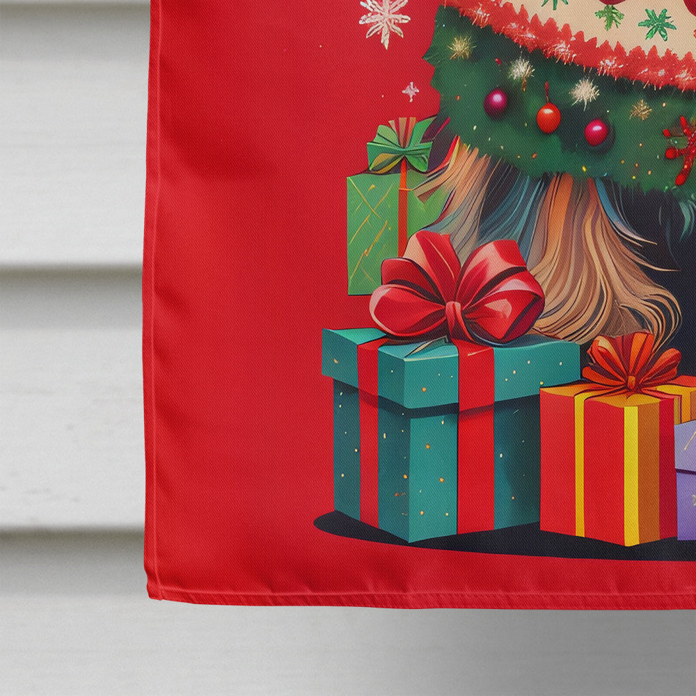 Yorkshire Terrier  Holiday Christmas House Flag