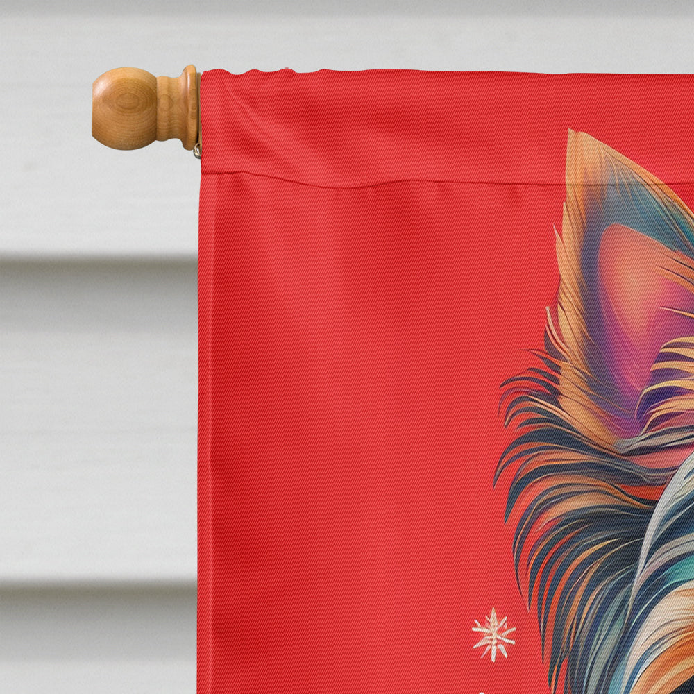 Yorkshire Terrier  Holiday Christmas House Flag