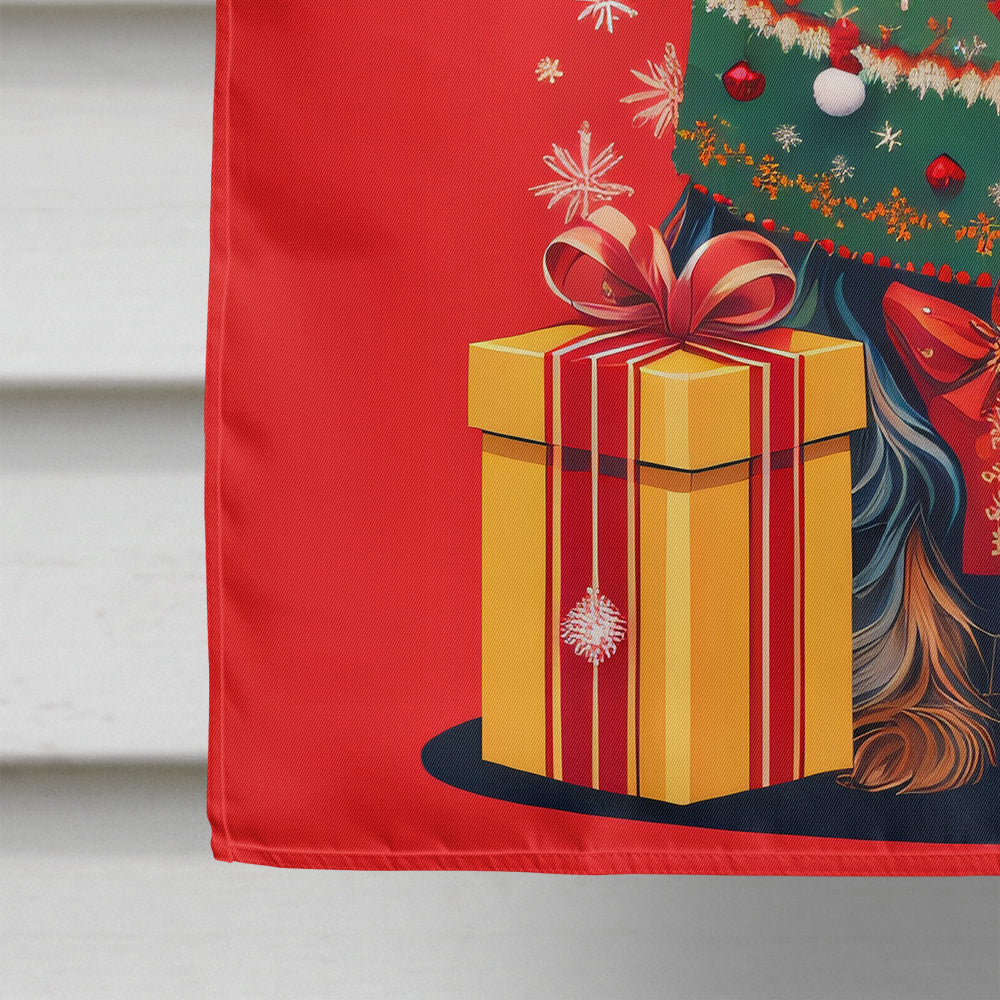 Yorkshire Terrier  Holiday Christmas House Flag