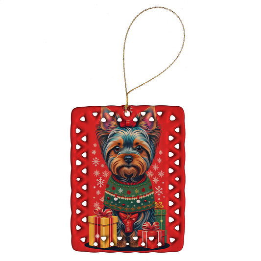 Buy this Yorkshire Terrier  Holiday Christmas Porcelain Ornament