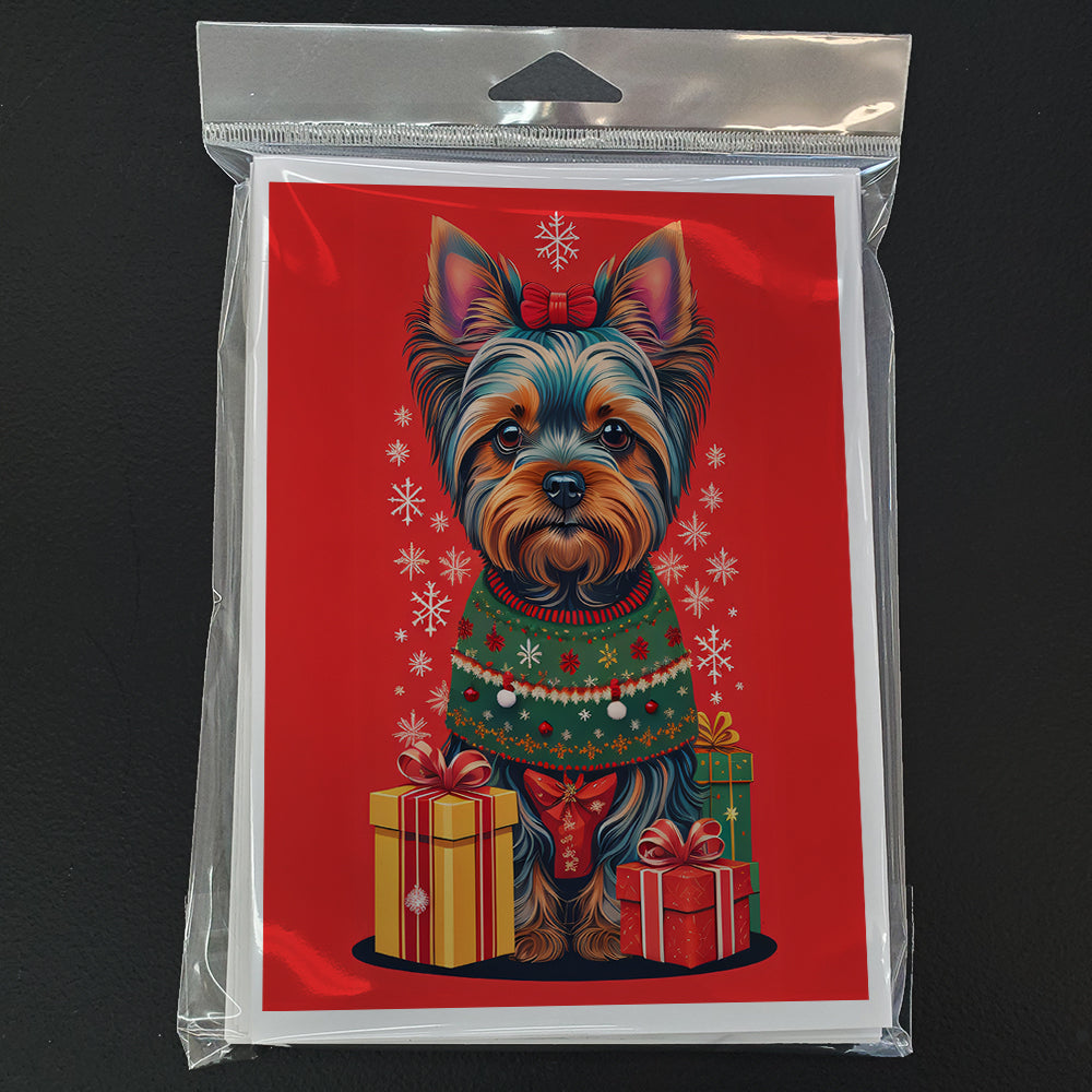 Yorkshire Terrier  Holiday Christmas Greeting Cards Pack of 8