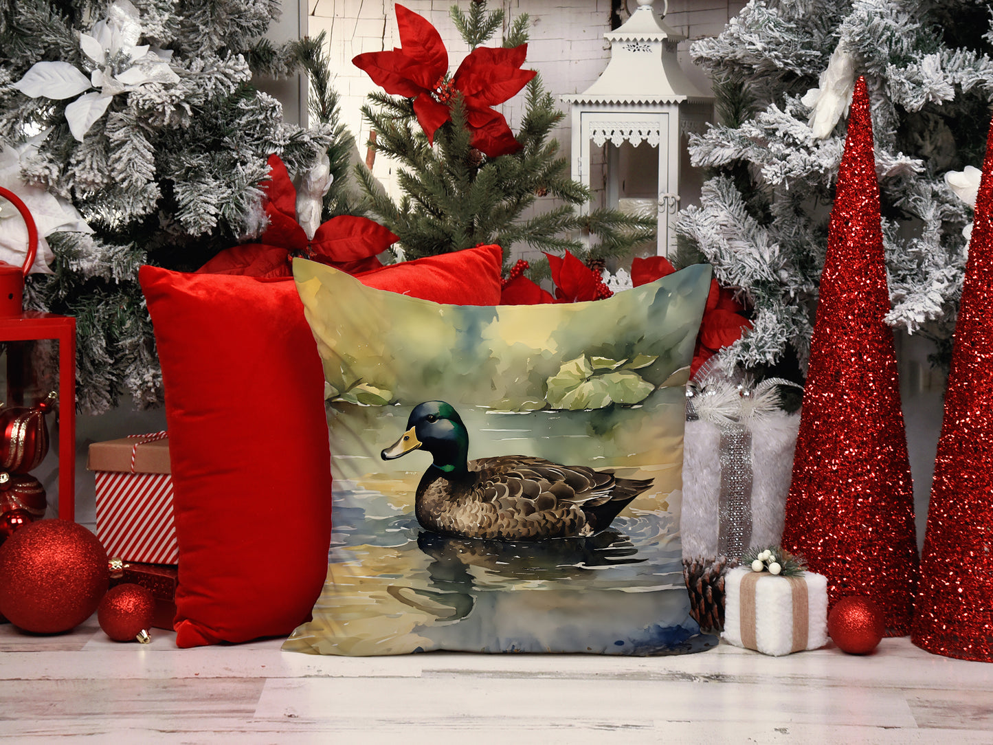 American Black Duck Throw Pillow