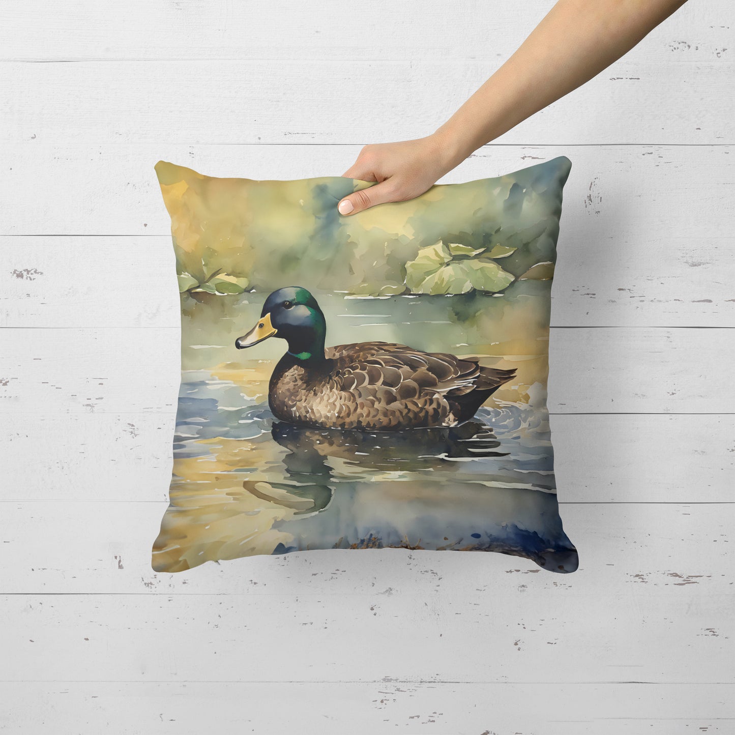 American Black Duck Throw Pillow