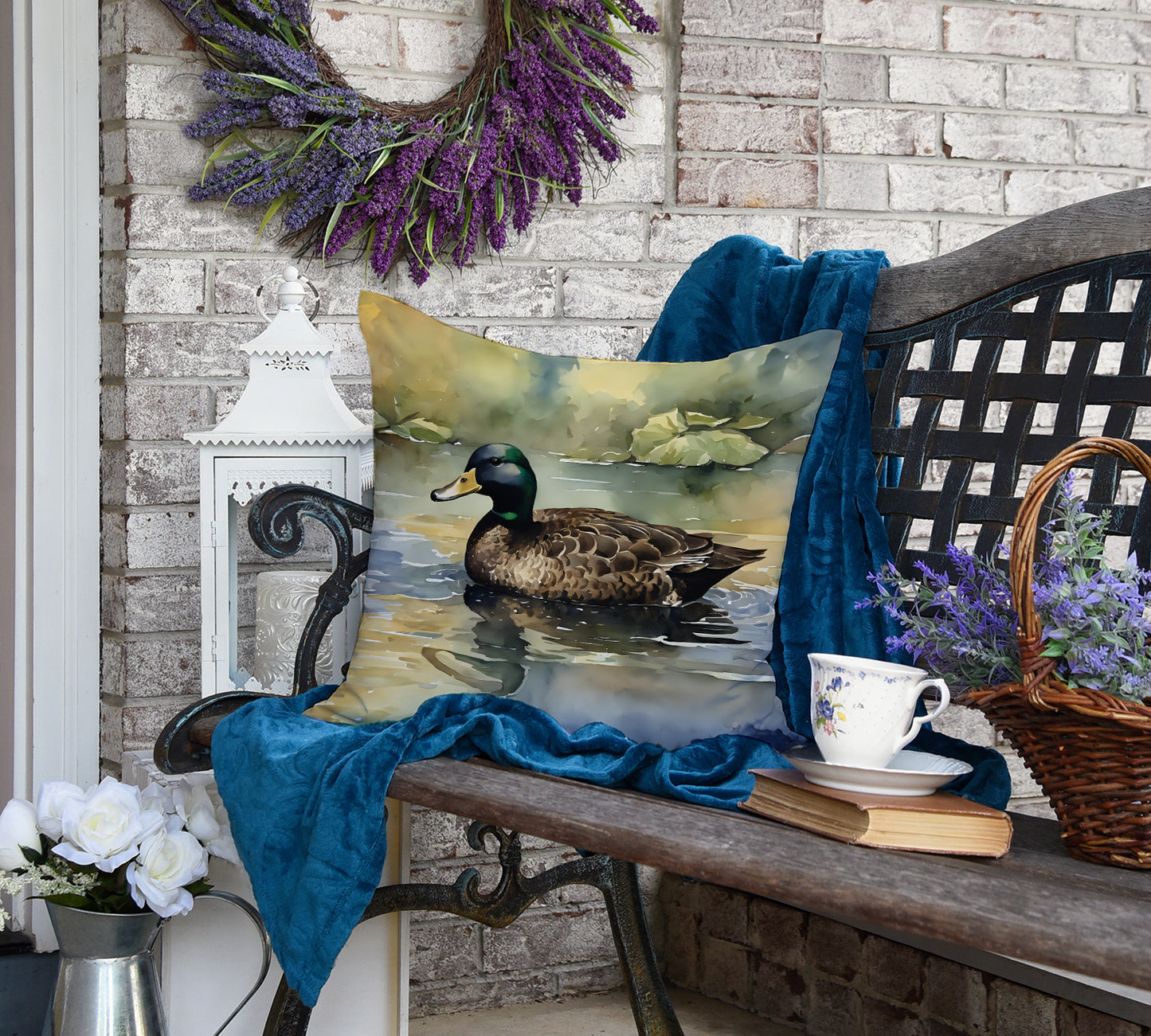 American Black Duck Throw Pillow