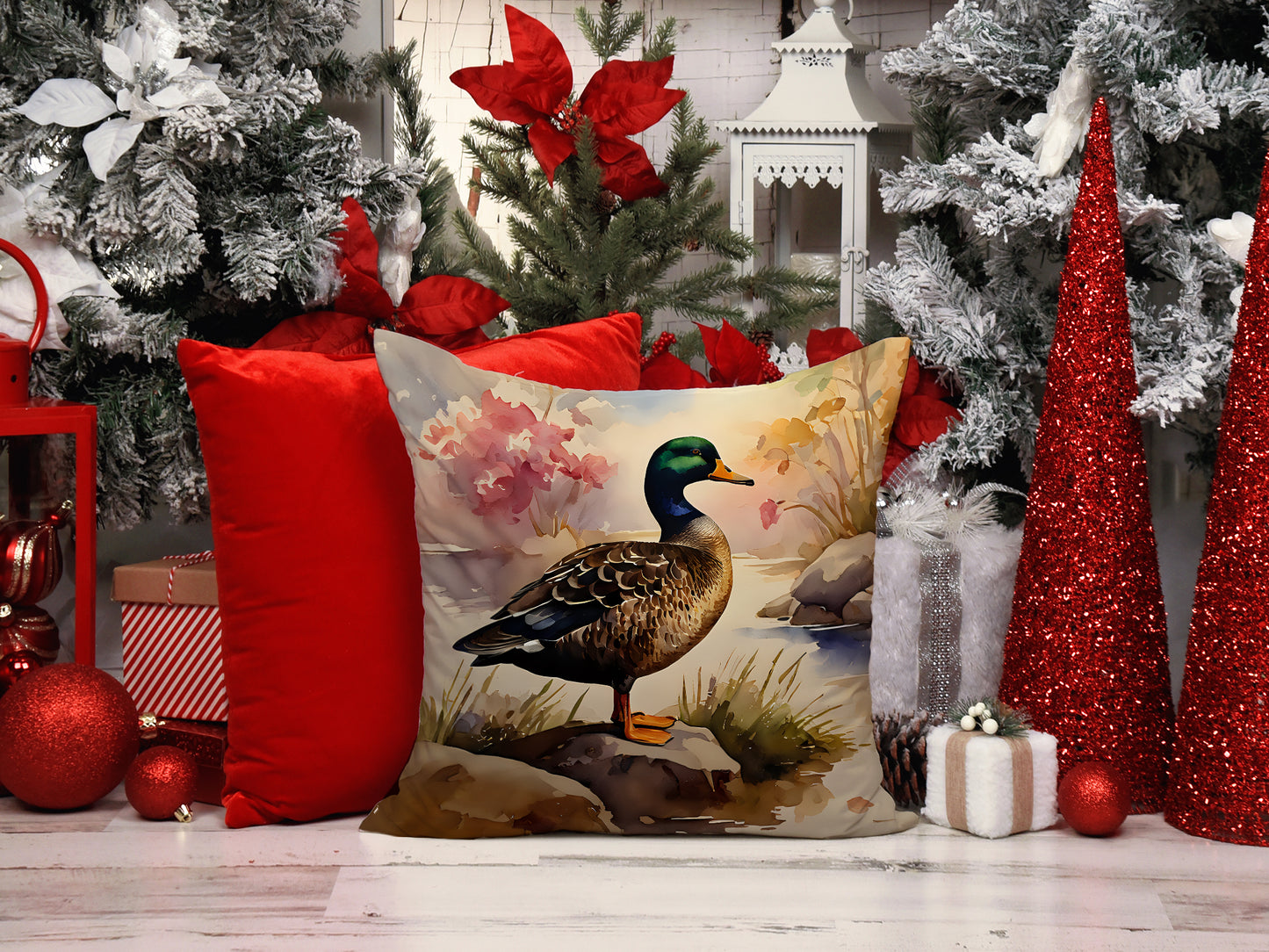 American Black Duck Throw Pillow