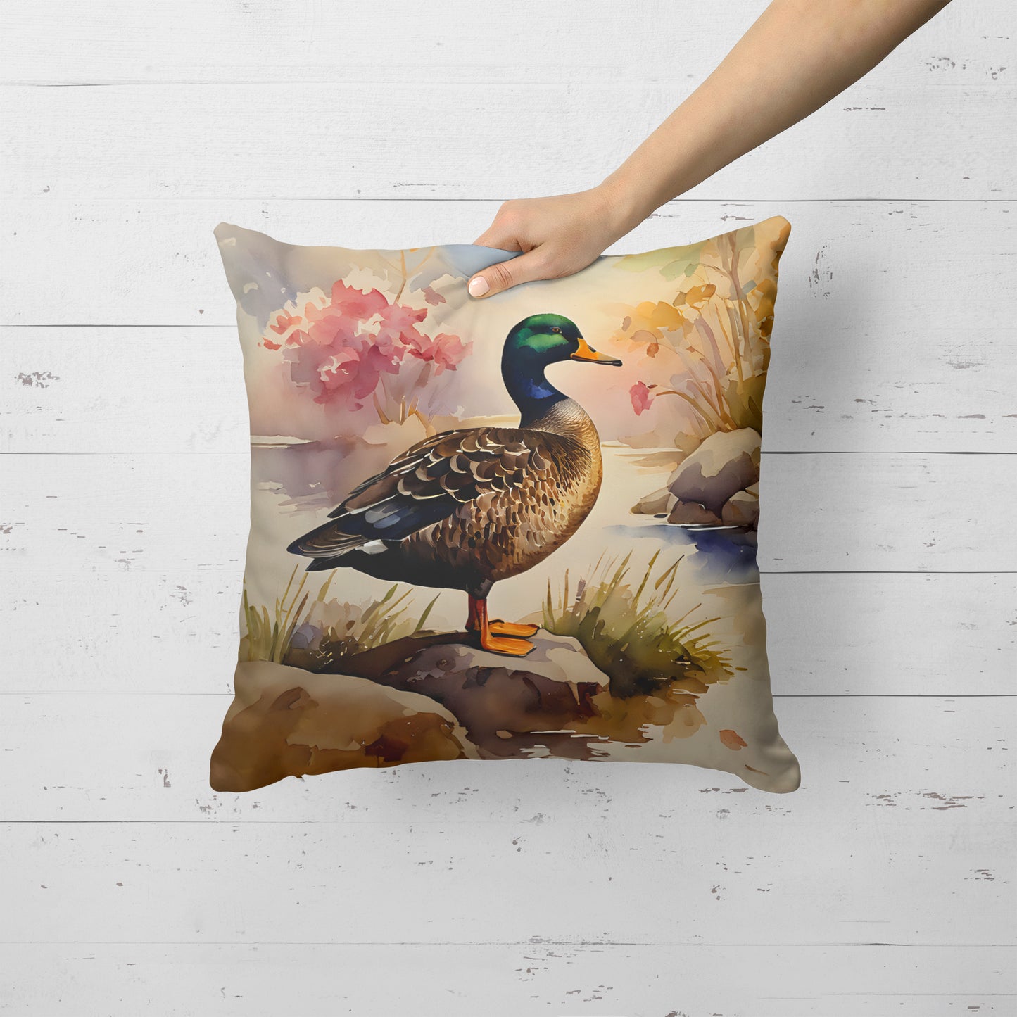 American Black Duck Throw Pillow