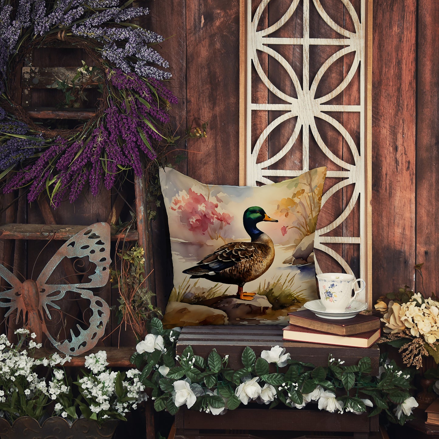 American Black Duck Throw Pillow