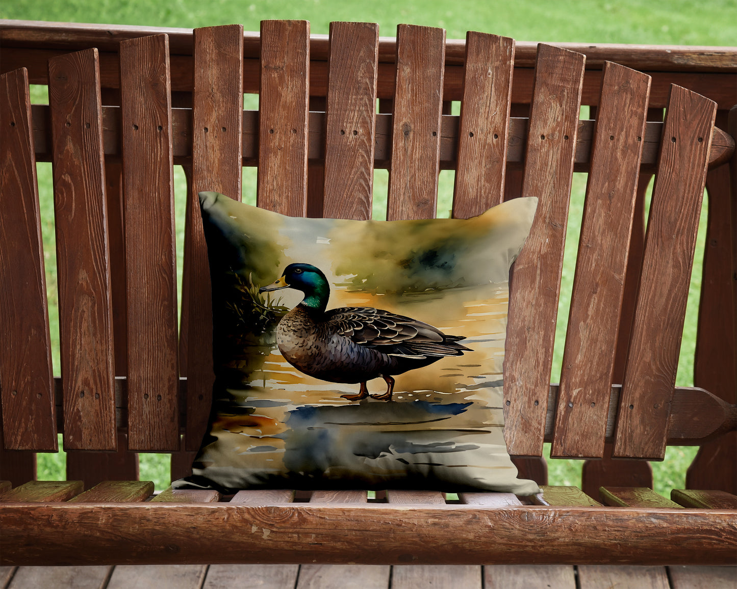 American Black Duck Throw Pillow