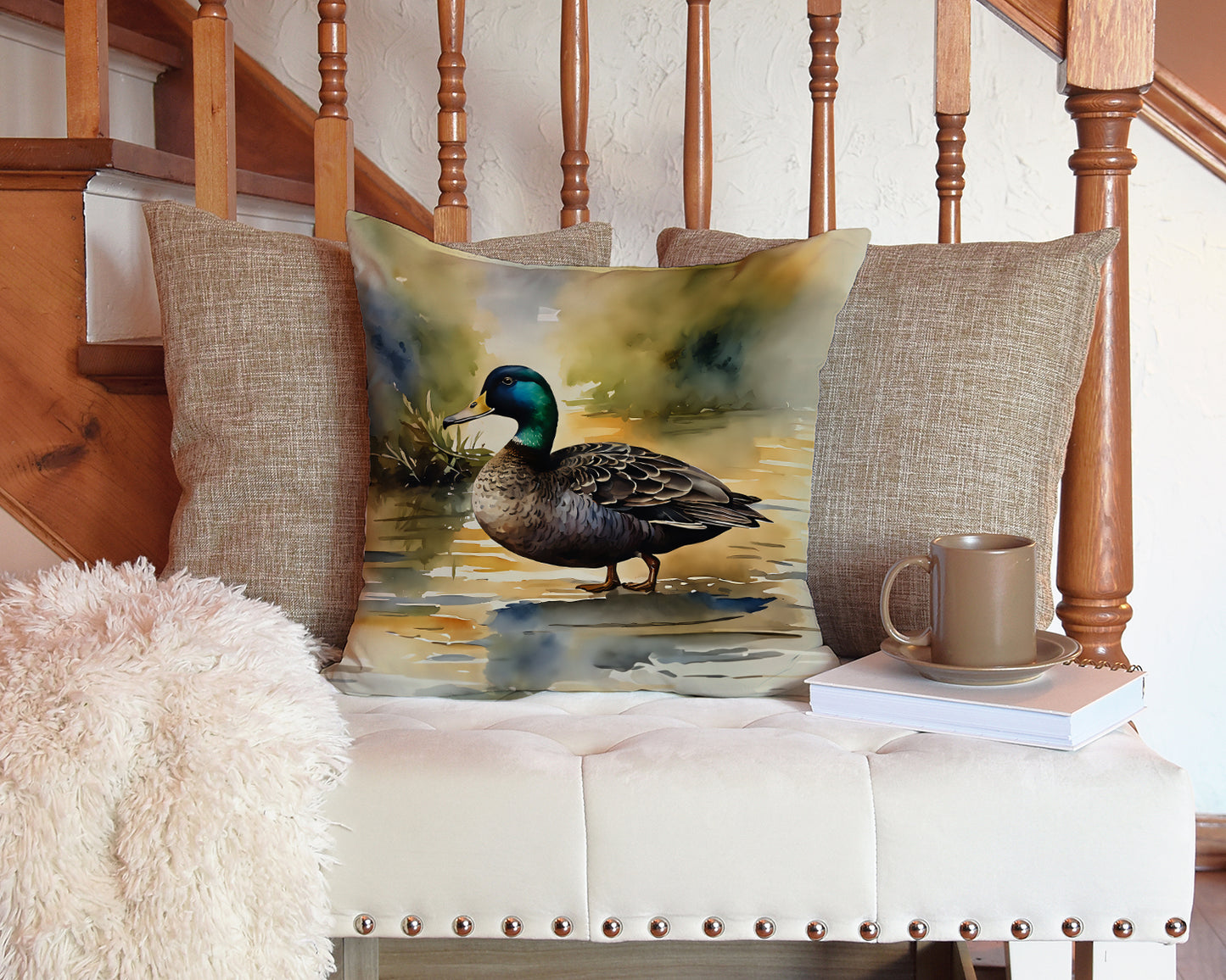 American Black Duck Throw Pillow