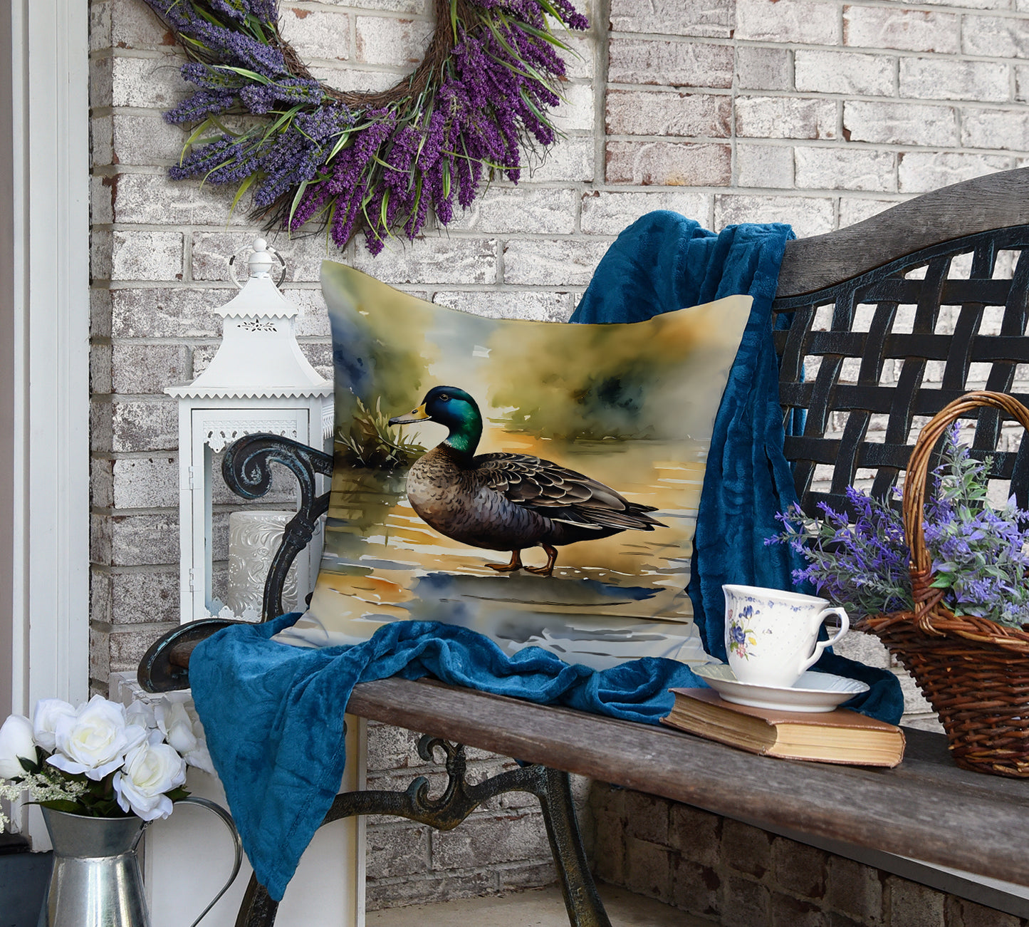 American Black Duck Throw Pillow