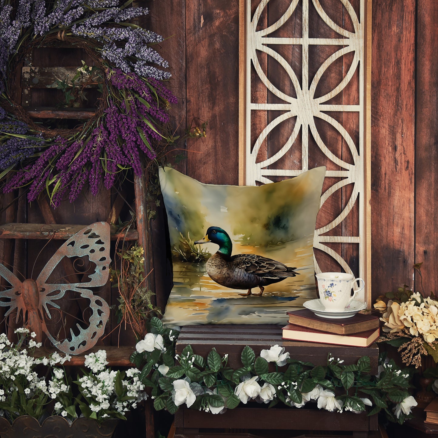 American Black Duck Throw Pillow