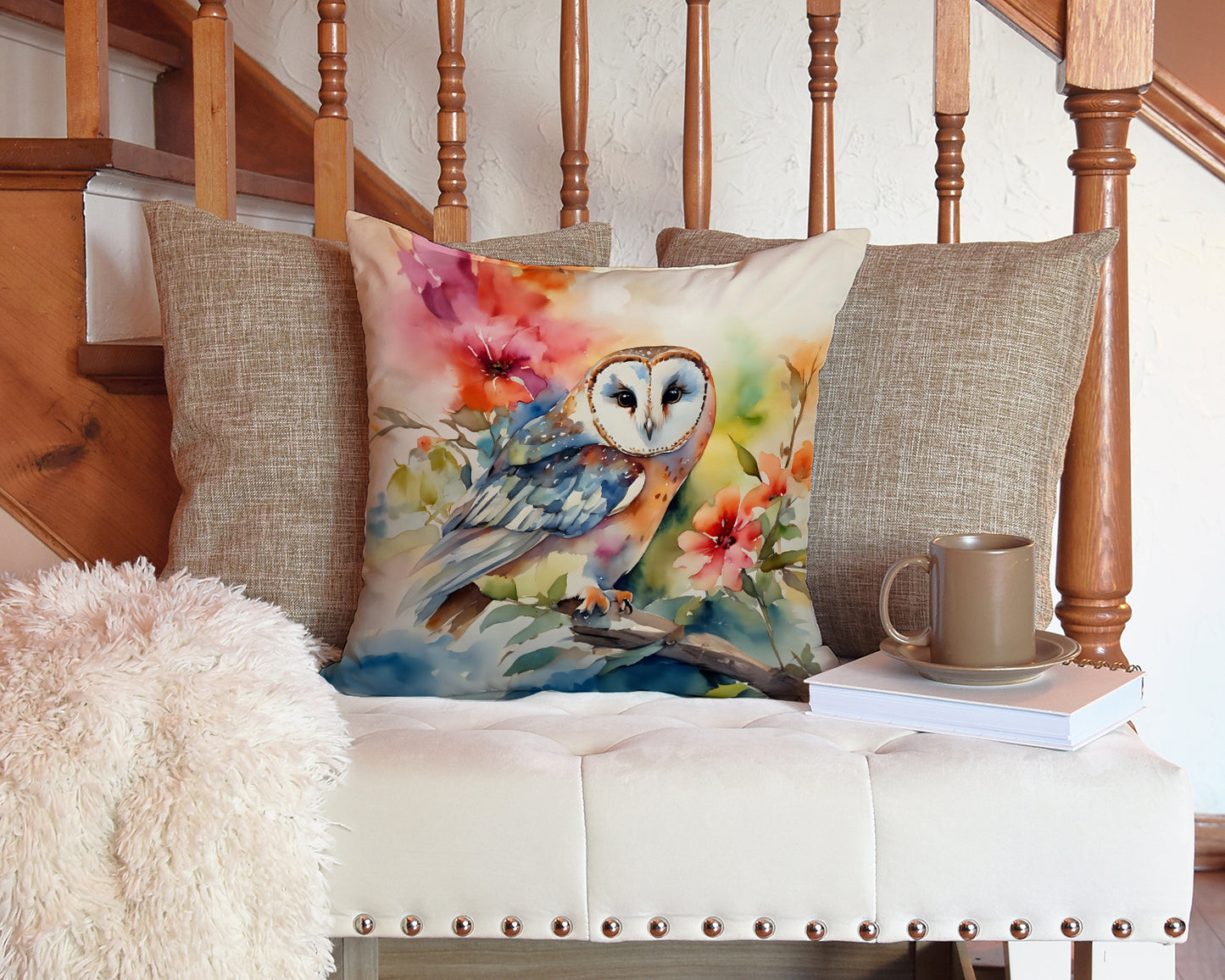 Barn Owl Throw Pillow