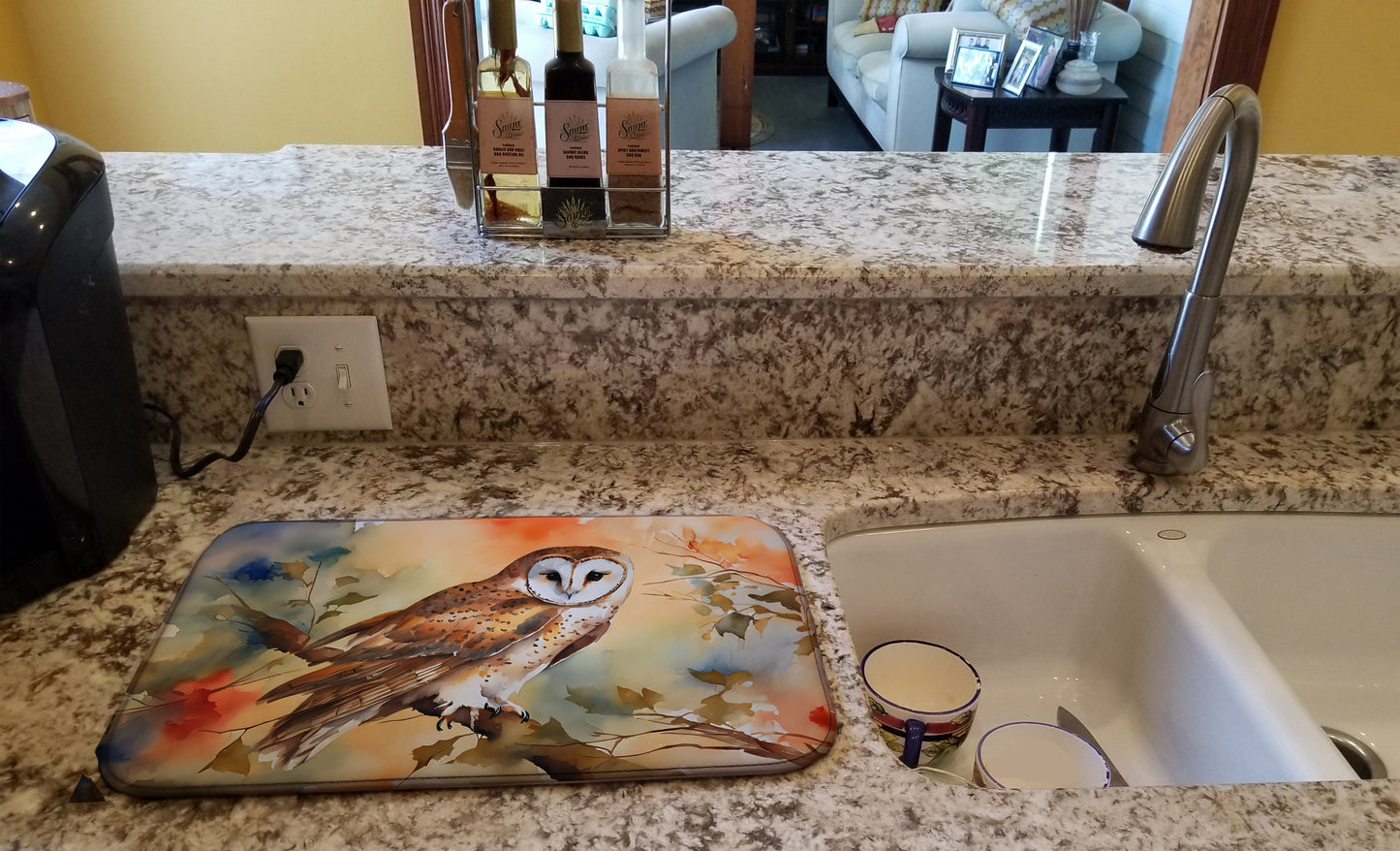 Barn Owl Dish Drying Mat