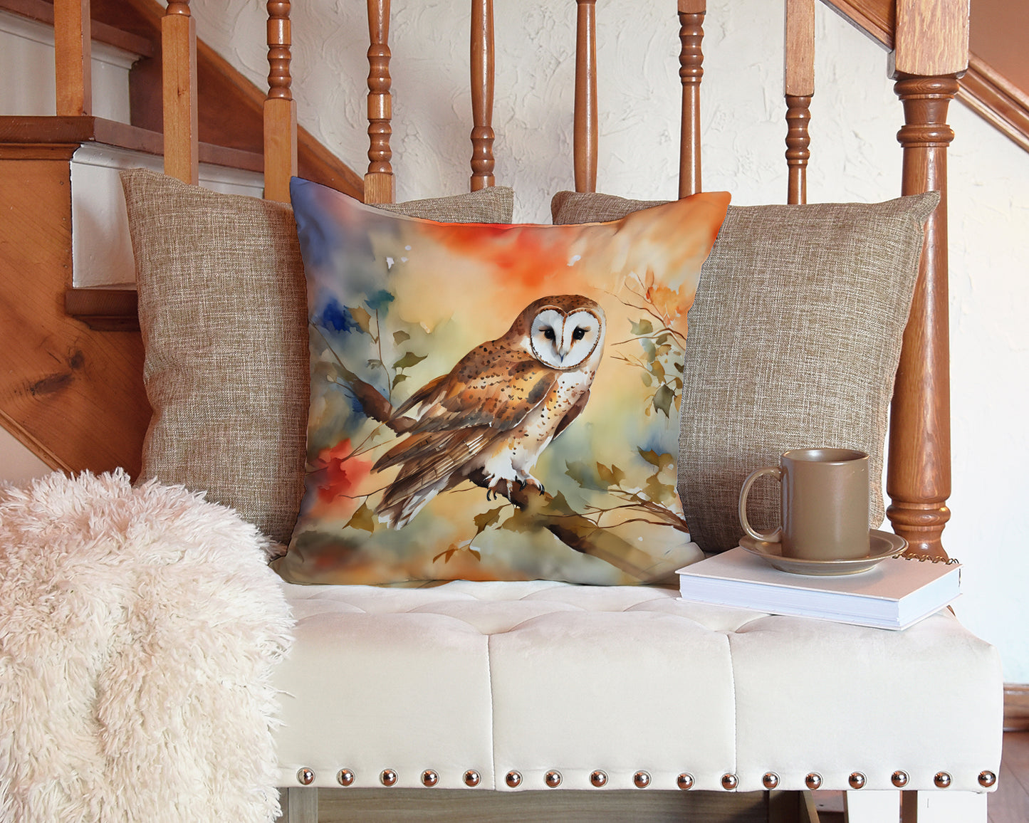 Barn Owl Throw Pillow