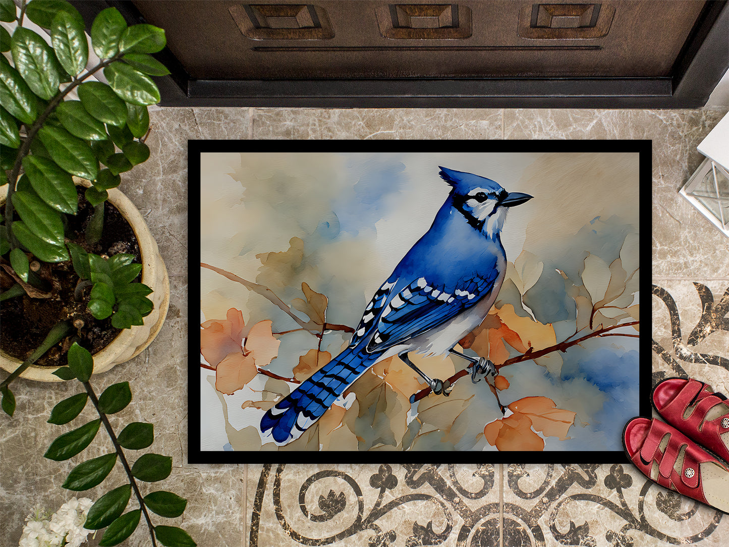 Blue Jay Doormat