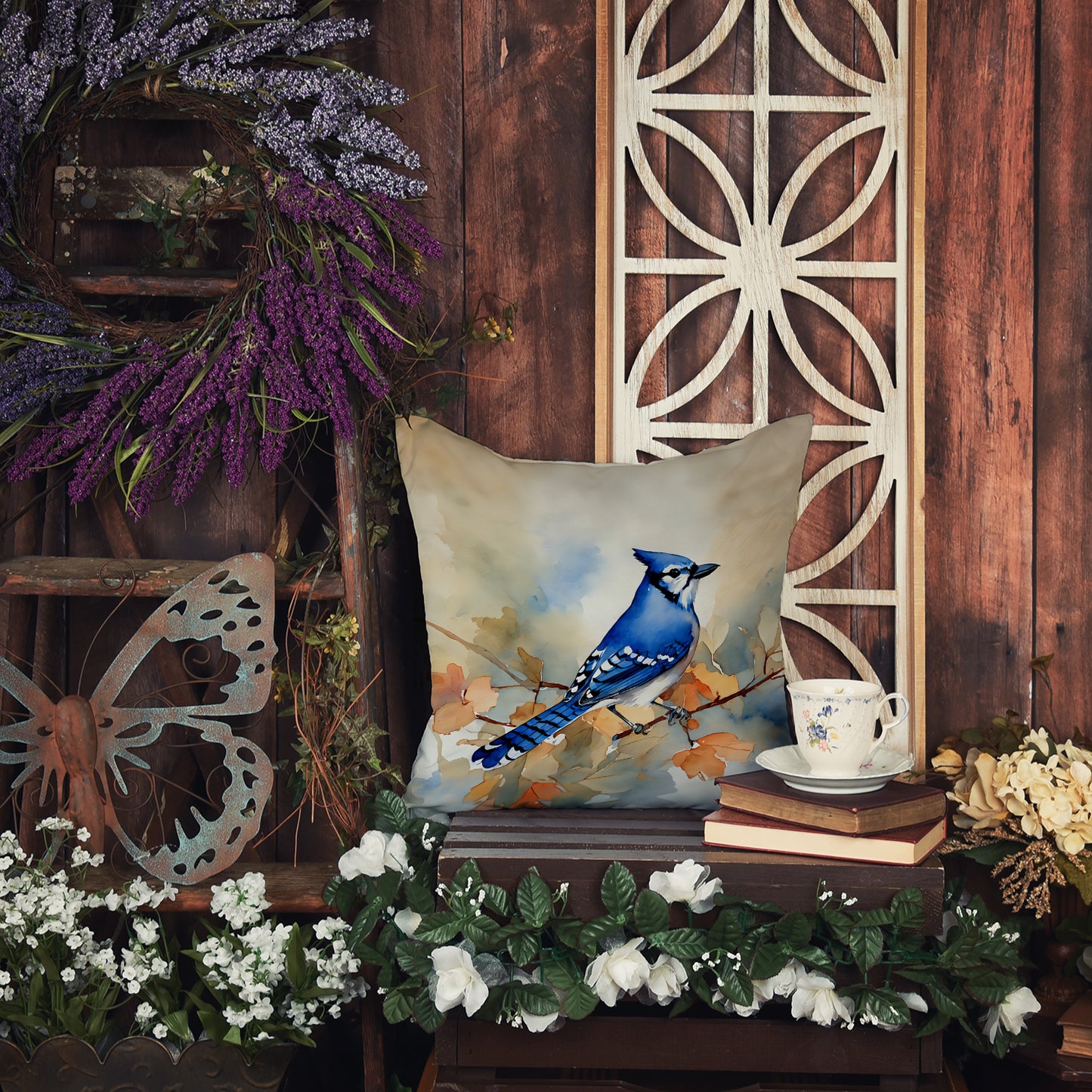 Blue Jay Throw Pillow