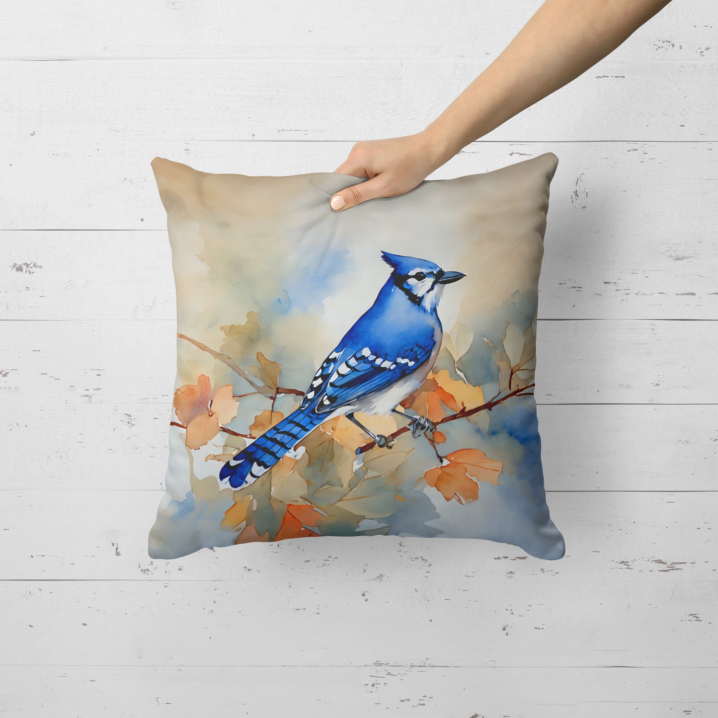 Blue Jay Throw Pillow