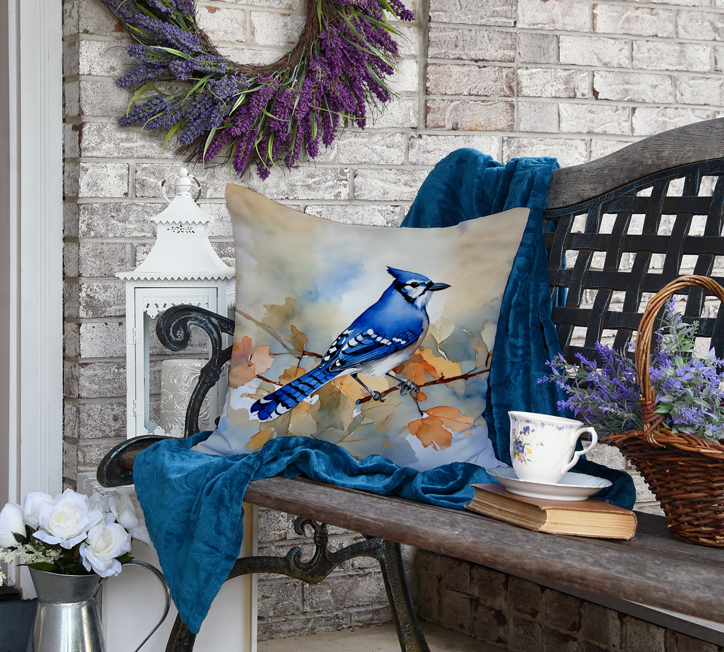 Blue Jay Throw Pillow