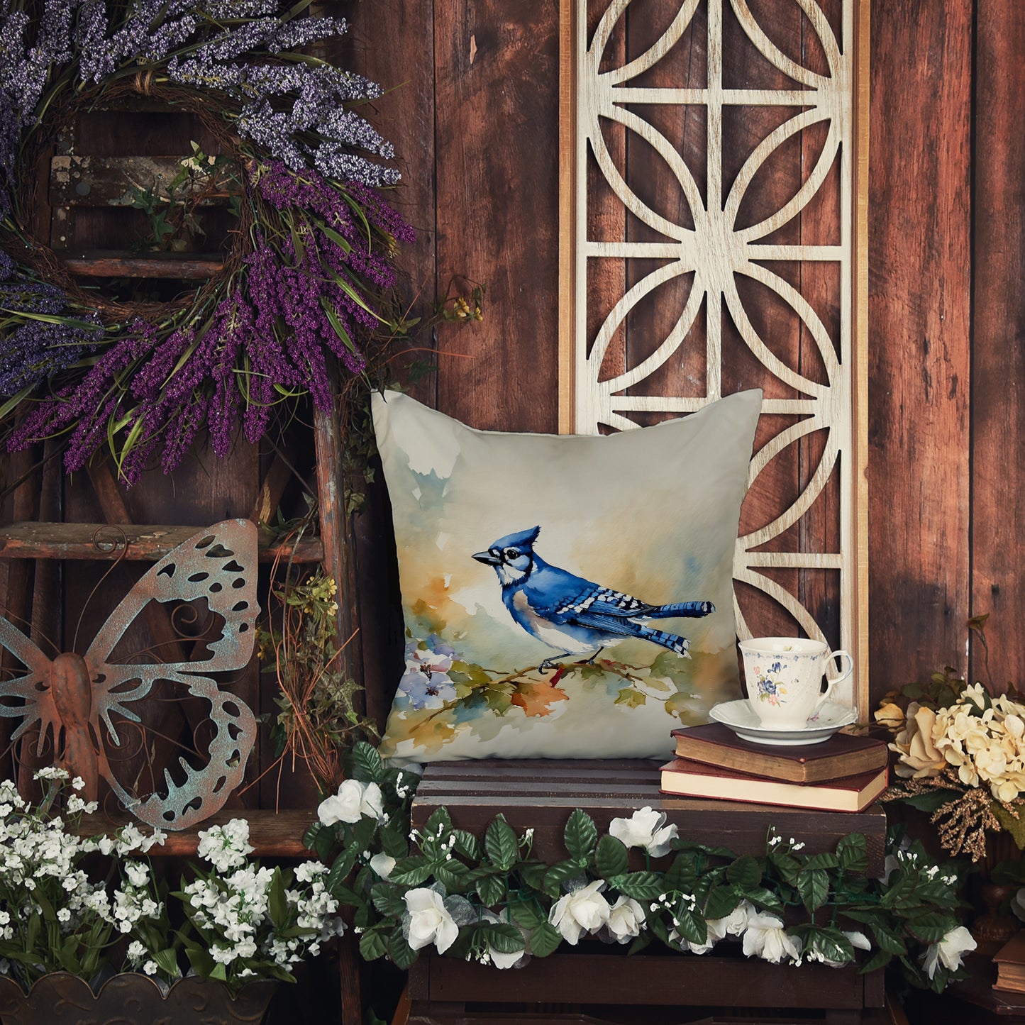 Blue Jay Throw Pillow