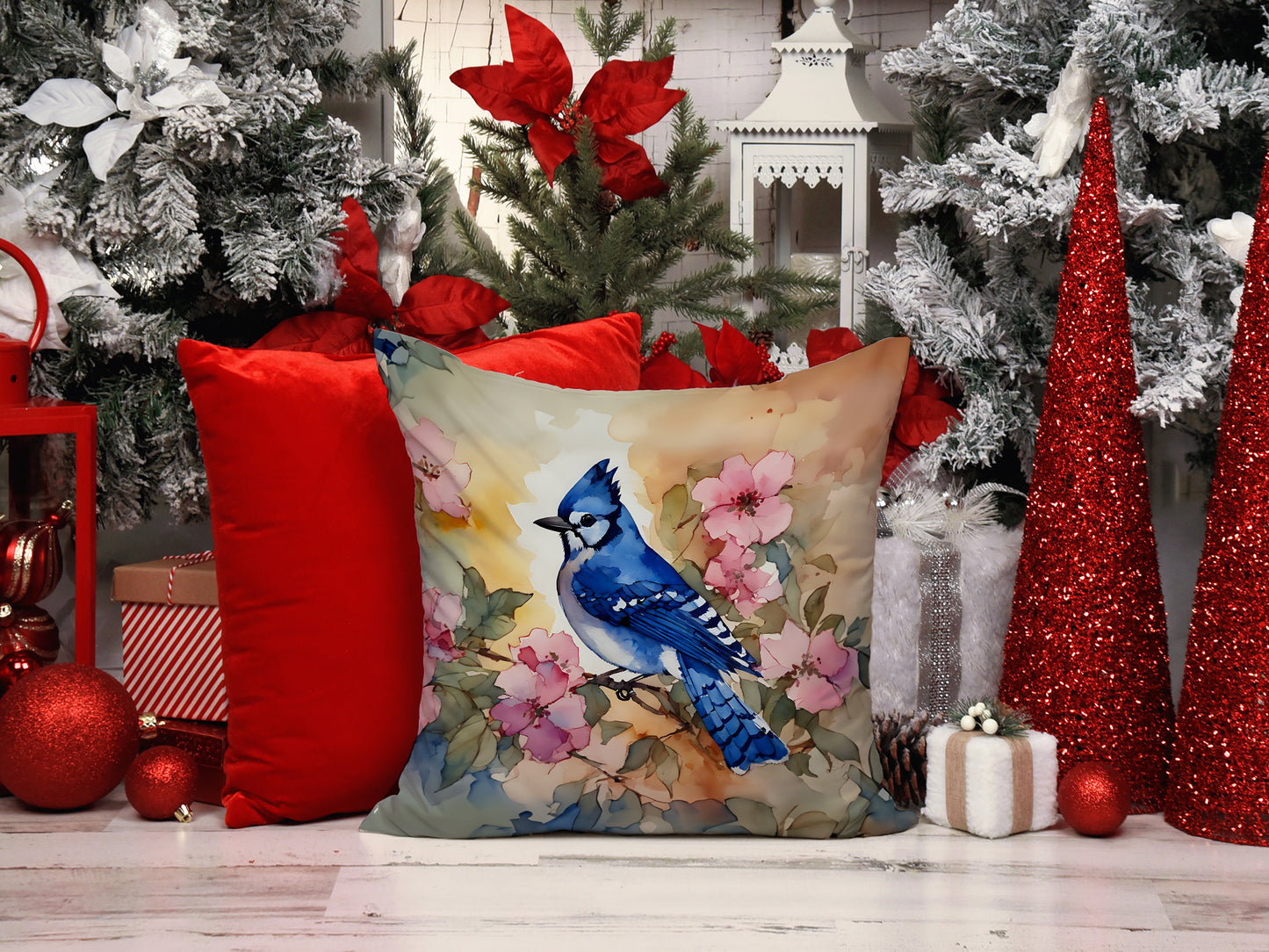 Blue Jay Throw Pillow