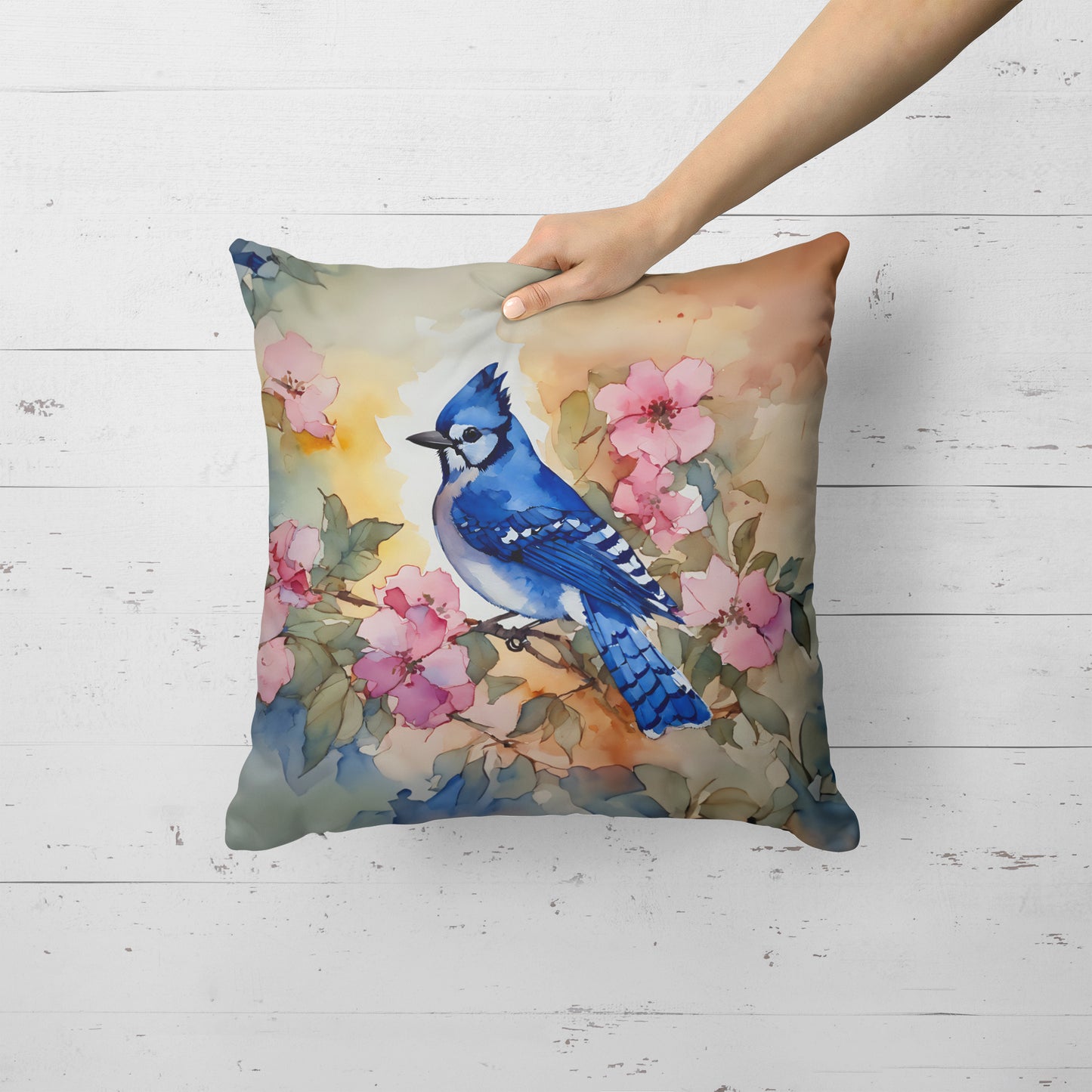 Blue Jay Throw Pillow