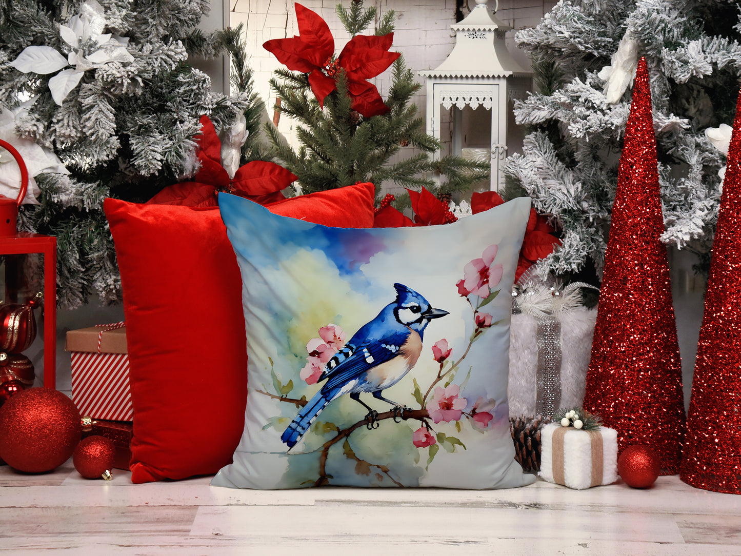 Blue Jay Throw Pillow