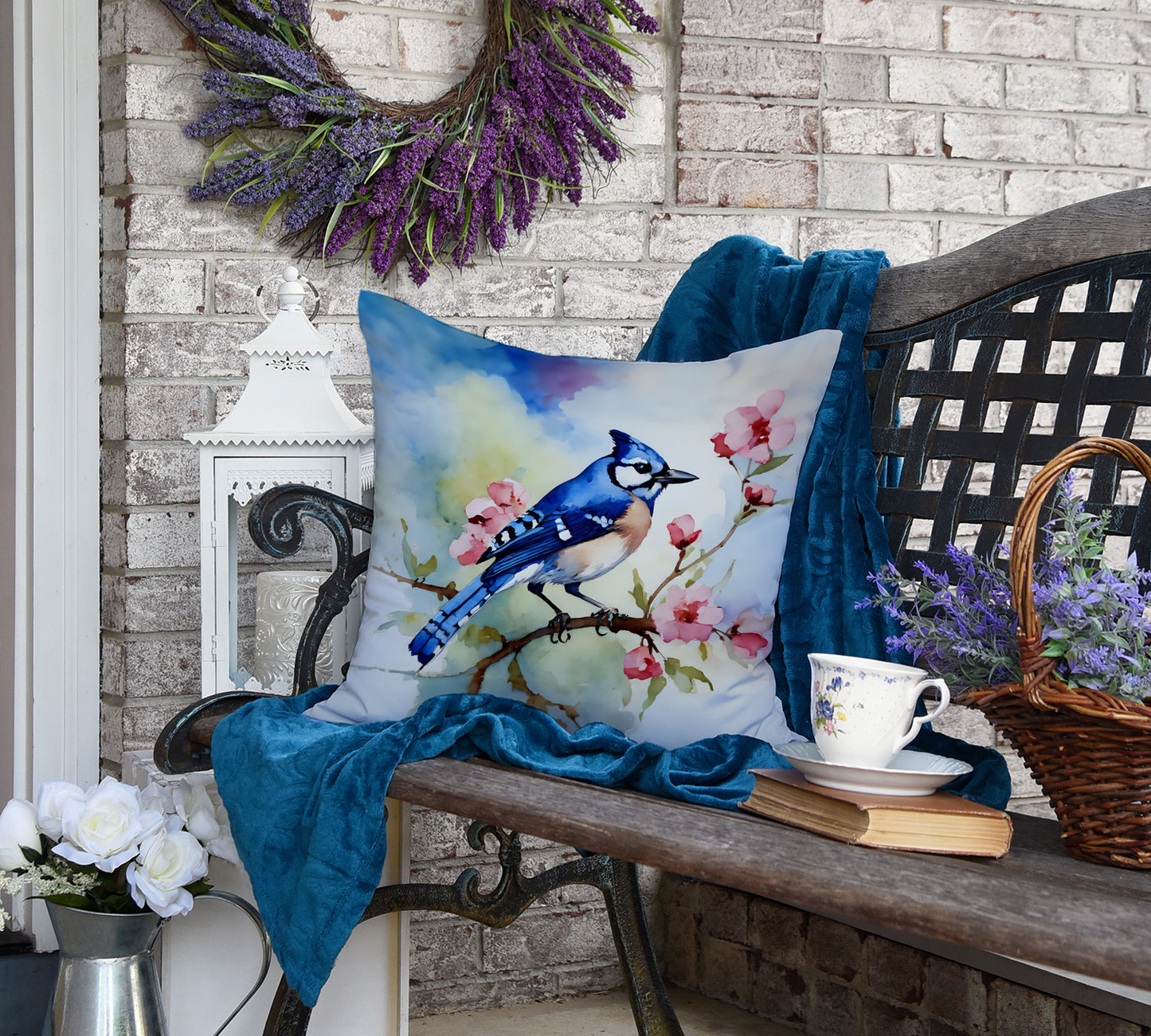 Blue Jay Throw Pillow