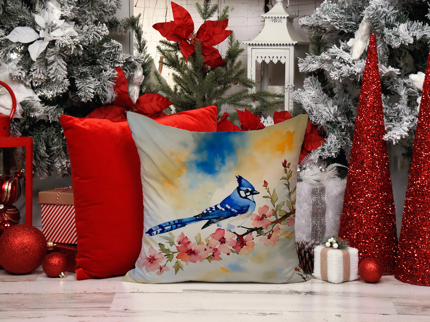 Blue Jay Throw Pillow