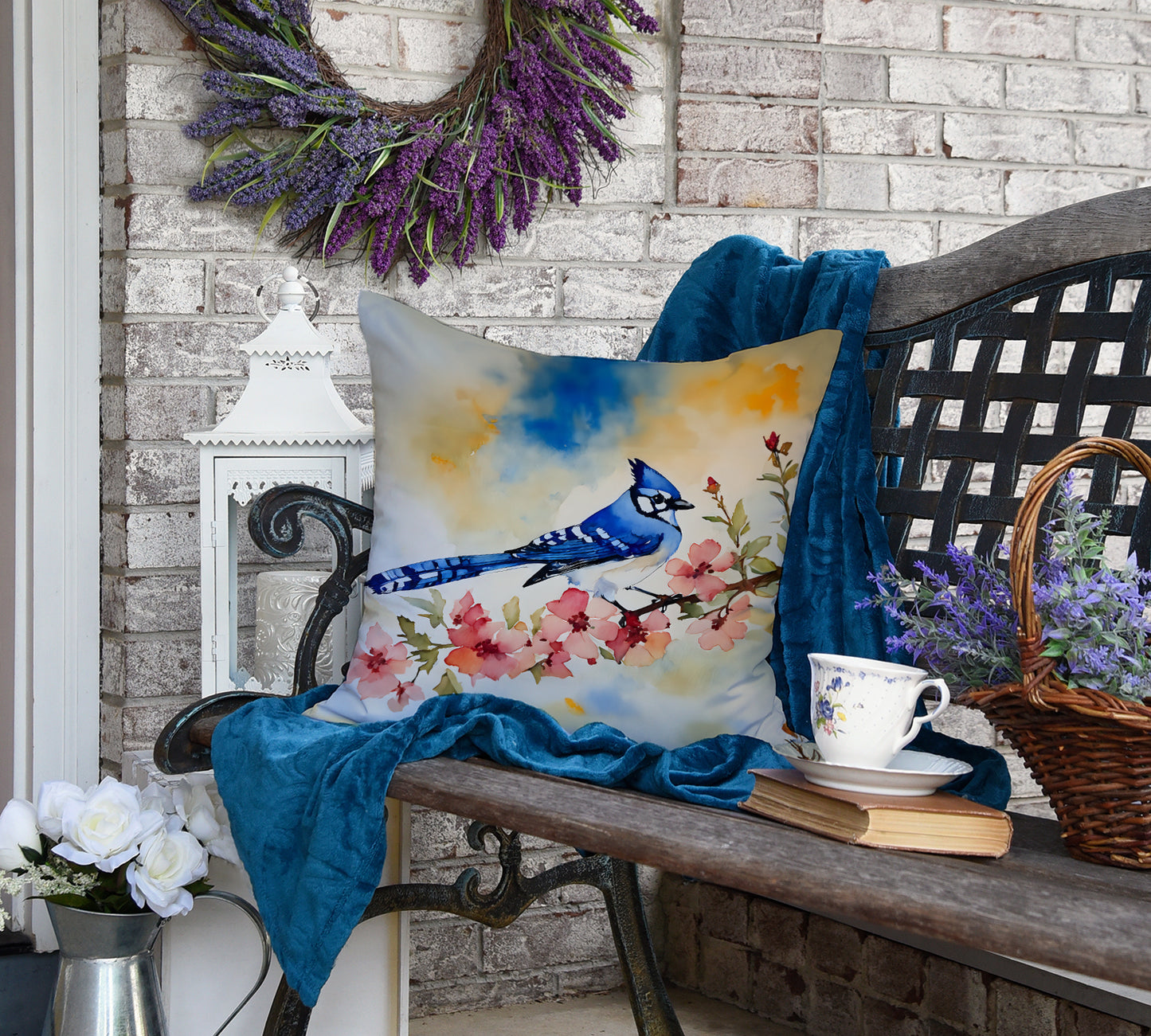 Blue Jay Throw Pillow