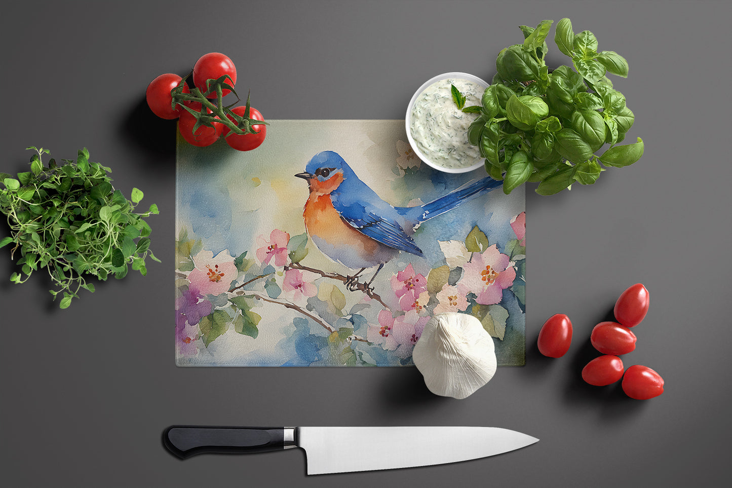 Bluebird Glass Cutting Board