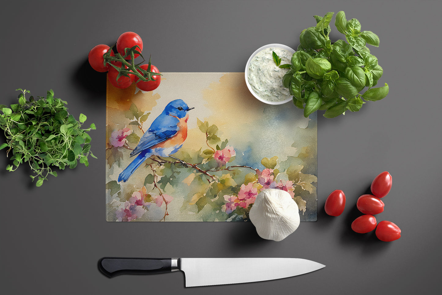 Bluebird Glass Cutting Board