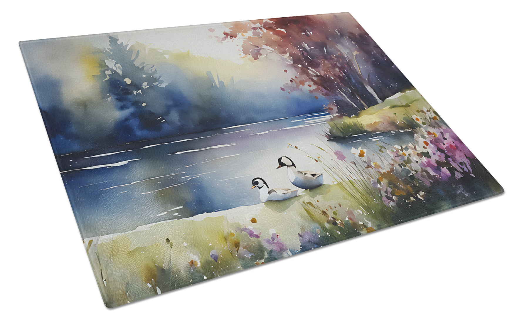 Buy this Bufflehead Glass Cutting Board