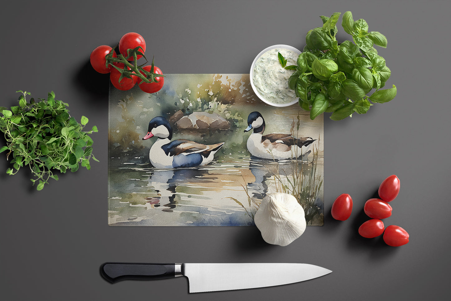 Bufflehead Glass Cutting Board