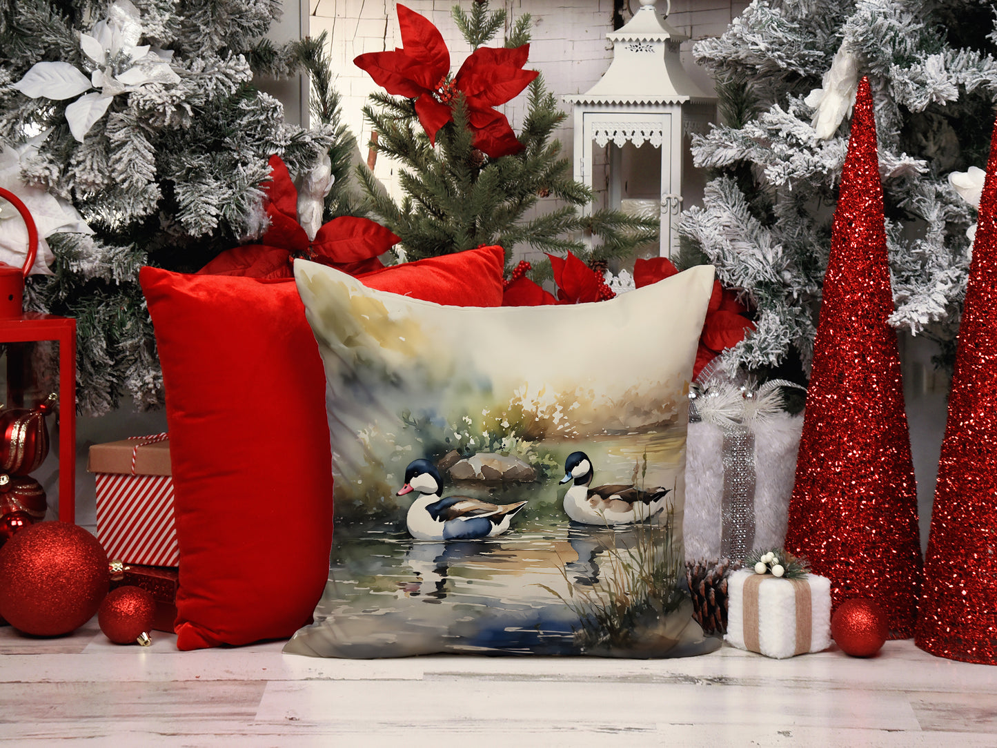 Bufflehead Throw Pillow