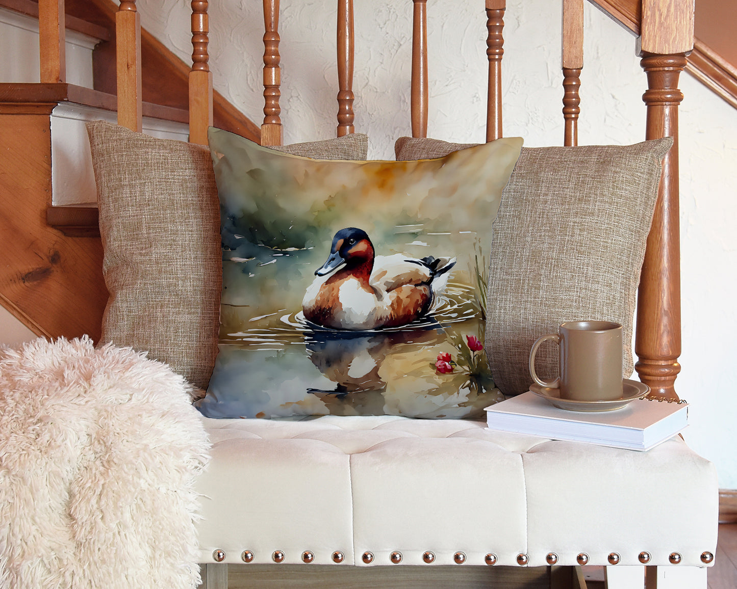 Canvasback Throw Pillow